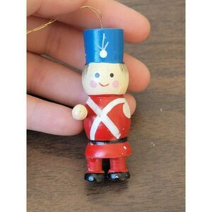 Vintage wooden British soldier AS IS ornament Xmas decor